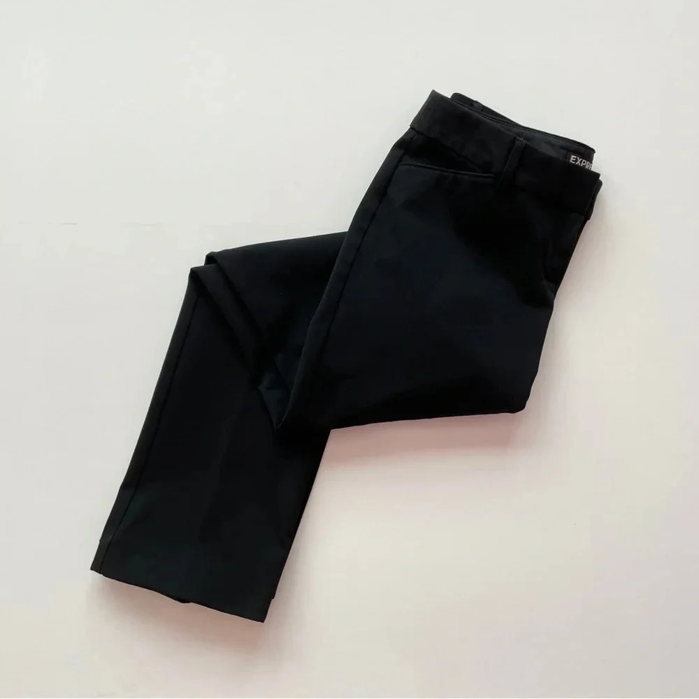 Express Columnist Stretch Ankle Mid Rise Size 2S Black Pants - Picture 4 of 10